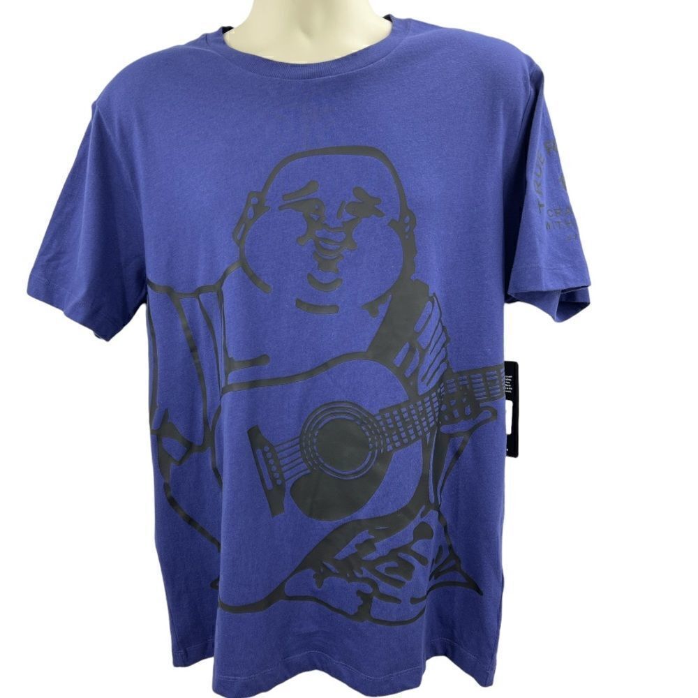 True Religion purple Buddha short sleeve cotton shirt